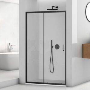 PORTA SCORREVOLE CRISTALLO TRASPARENTE MOD.T.SPECIAL NERO CM 120
